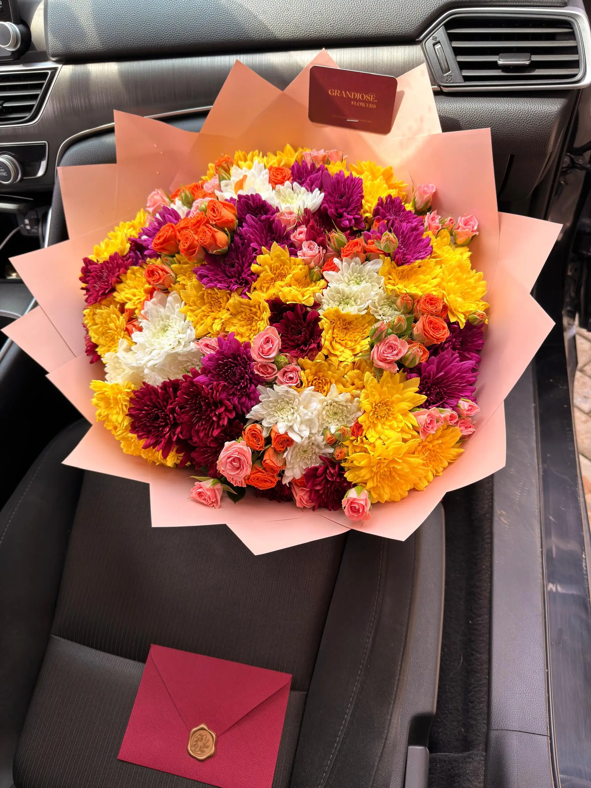 Mixed Chrysanthemums and Roses Bouquet - Image 3