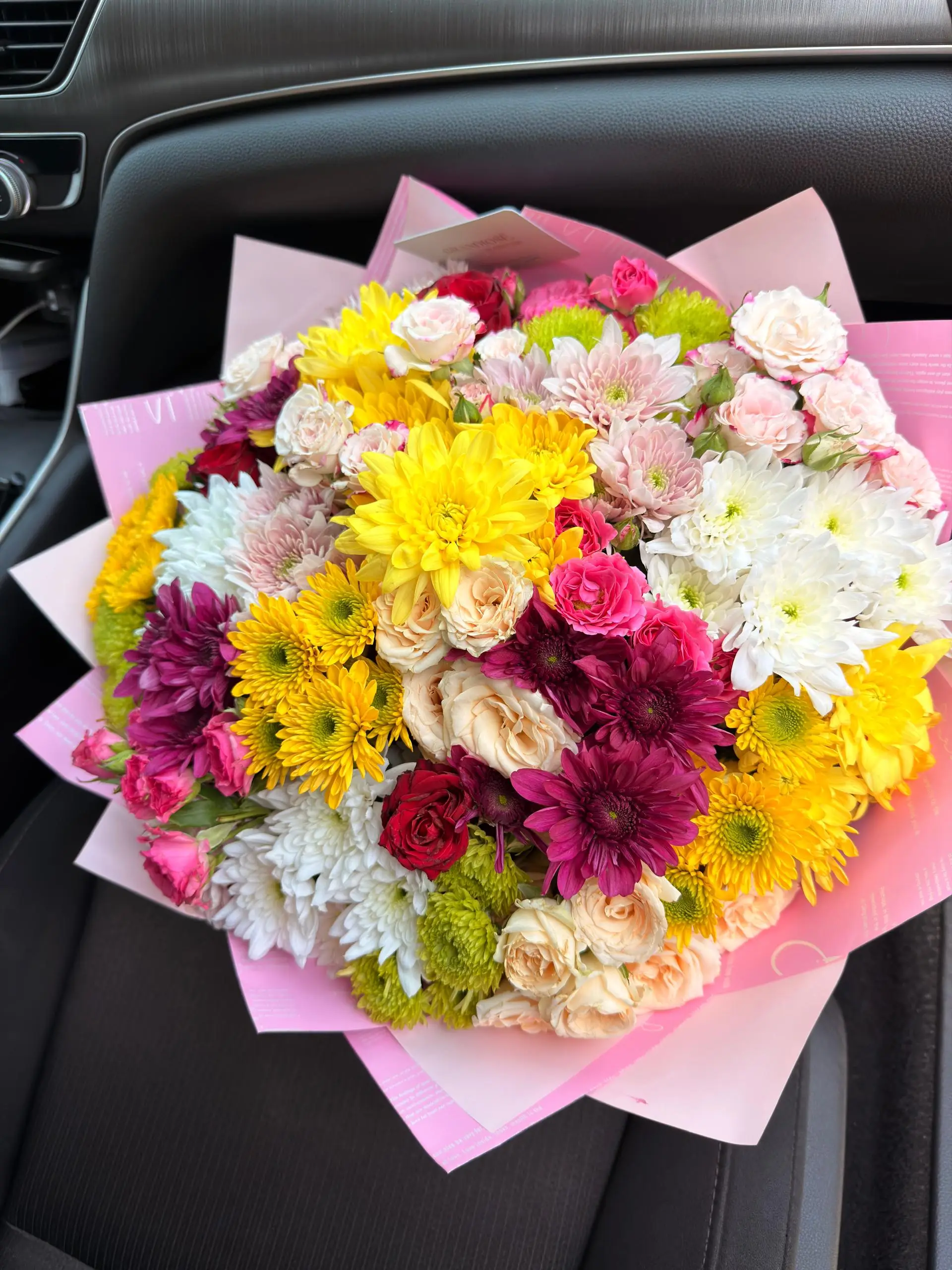Mixed Chrysanthemums and Roses Bouquet - Image 4