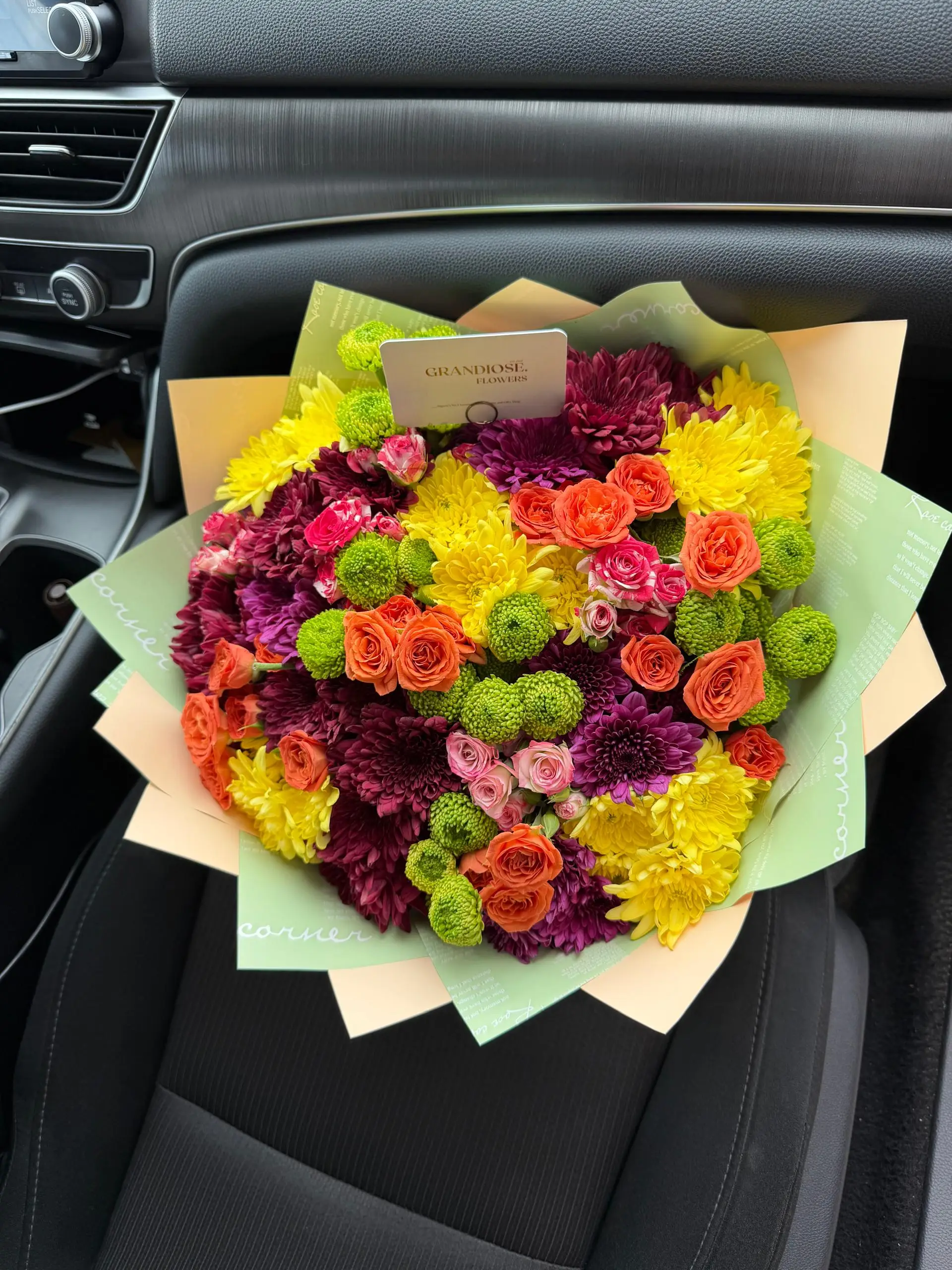 Mixed Chrysanthemums and Roses Bouquet